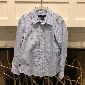Brooks Brothers Youth Small Fishbone Oxford SZ S